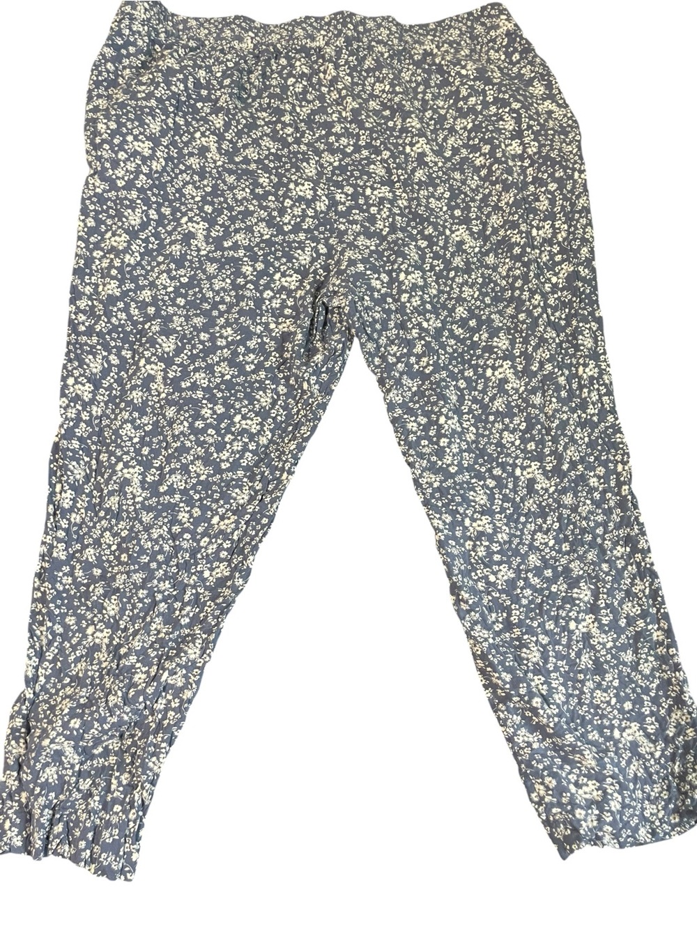 Jessica Simpson Navy and White Floral Elastic Waist Pants